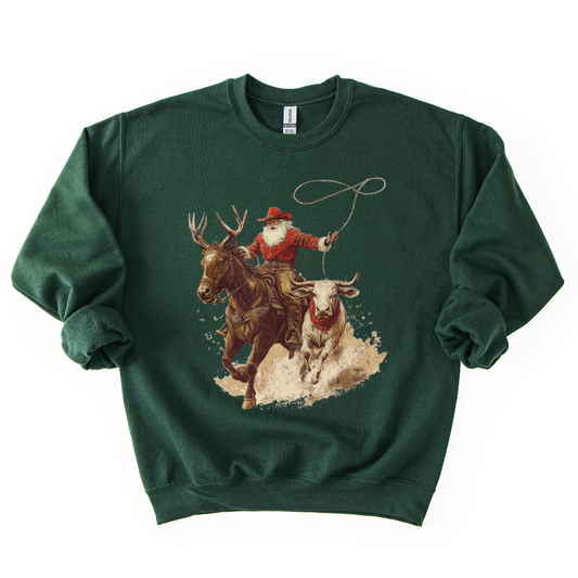 RODEO SANTA CREWNECK