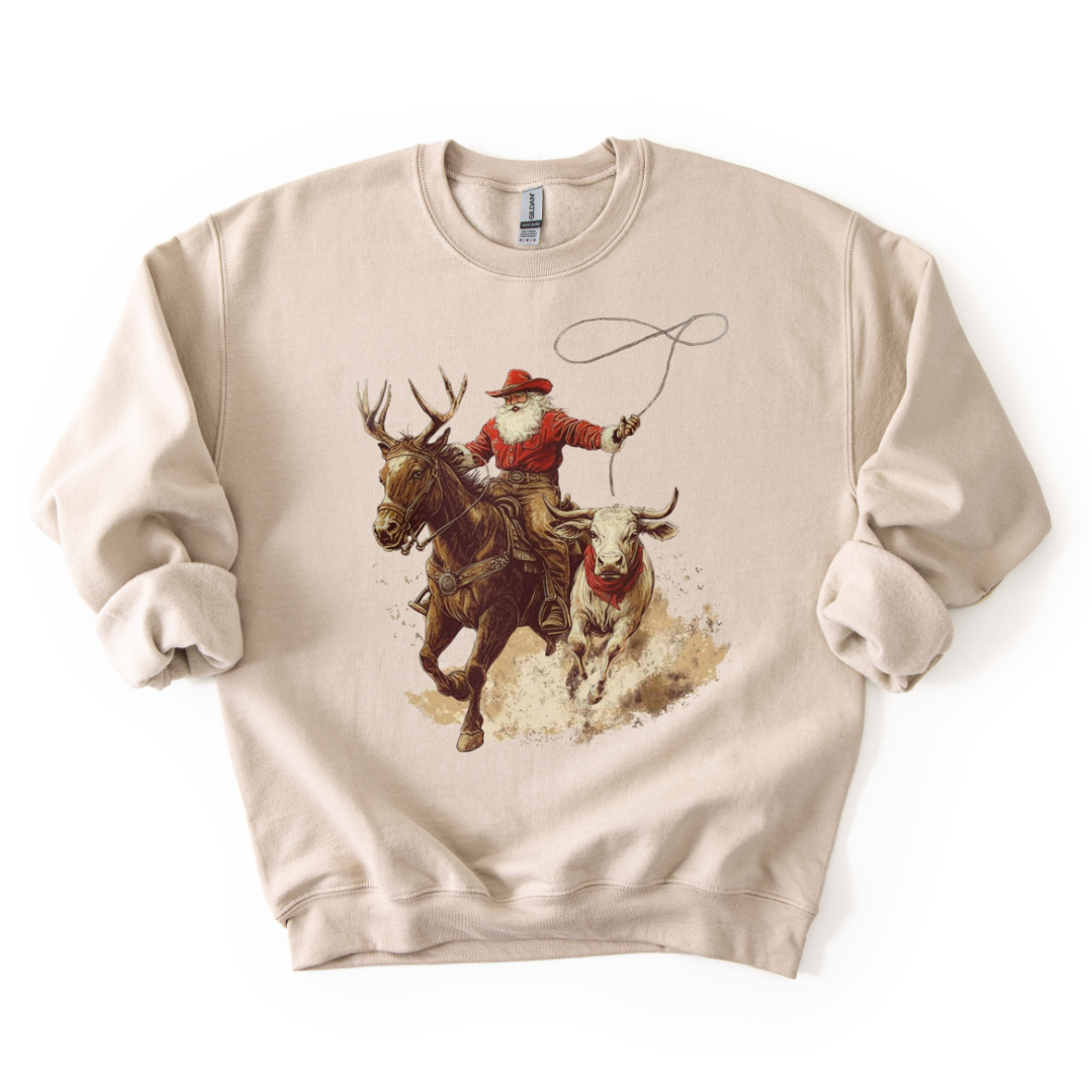RODEO SANTA CREWNECK