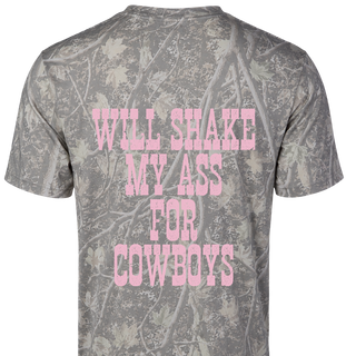WILL SHAKE MY ASS CAMO TSHIRT