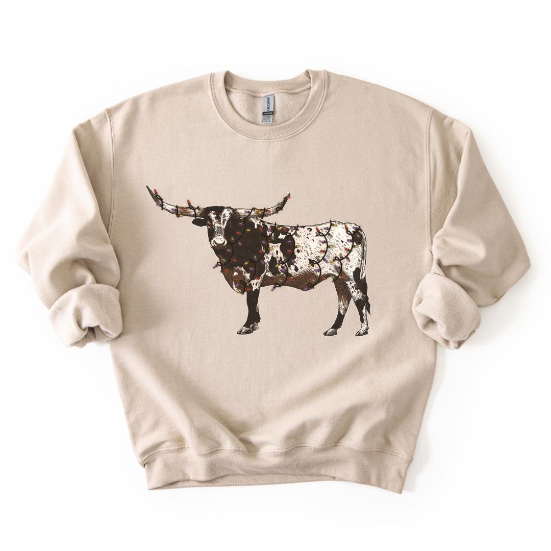 CHRISTMAS LONGHORN CREWNECK