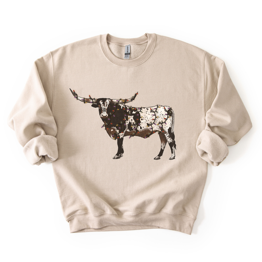 CHRISTMAS LONGHORN CREWNECK