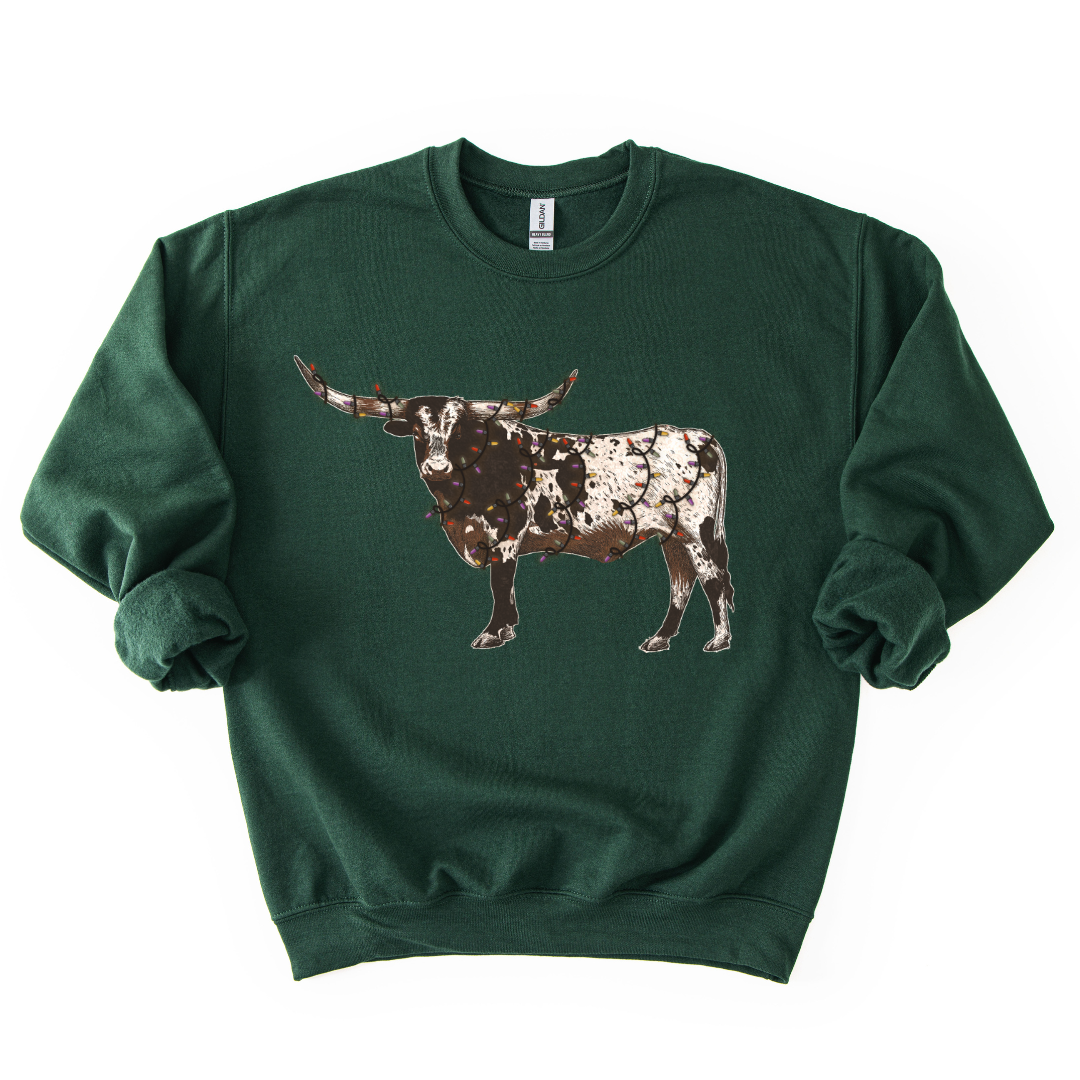 CHRISTMAS LONGHORN CREWNECK