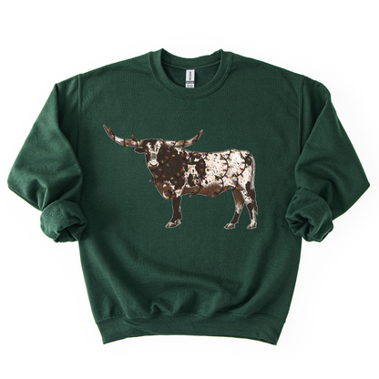 CHRISTMAS LONGHORN CREWNECK