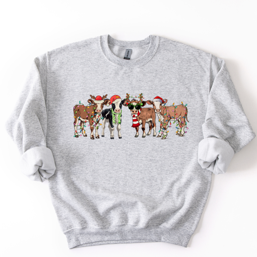 CHRISTMAS COWS CREWNECK