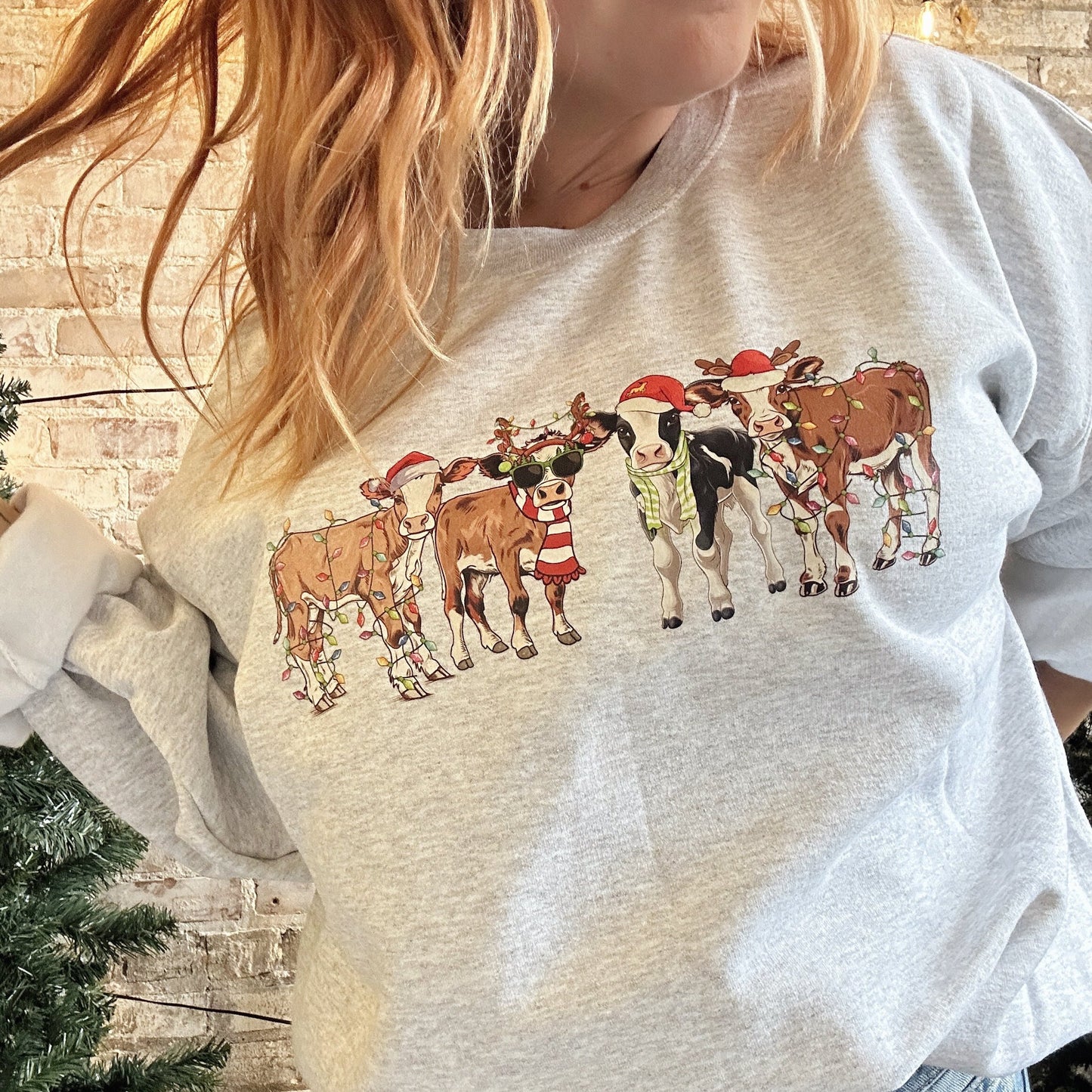 FESTIVE COW CREWNECK