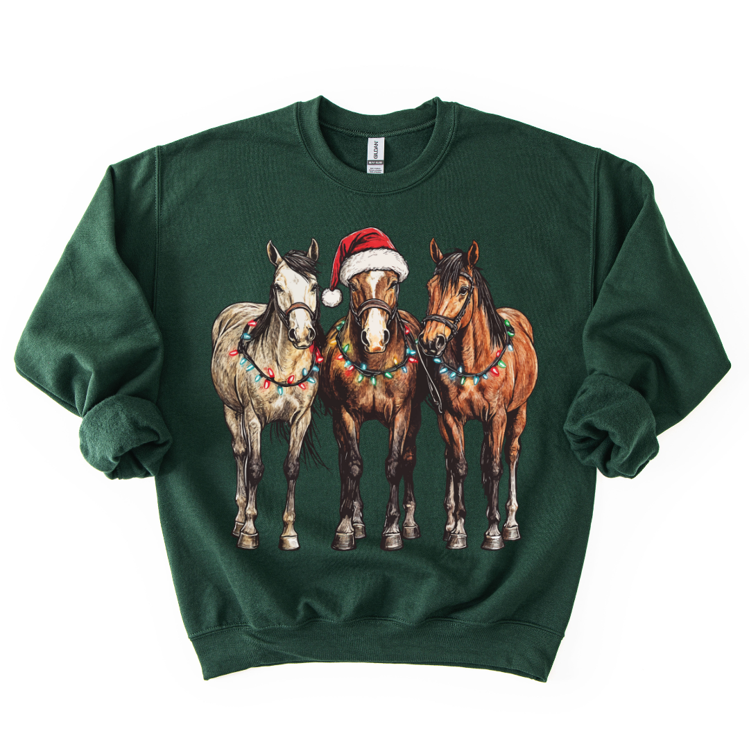 CHRISTMAS HORSES CREWNECK