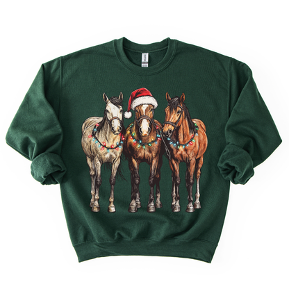 CHRISTMAS HORSES CREWNECK