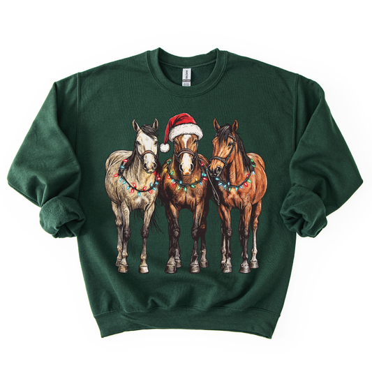 CHRISTMAS HORSES CREWNECK