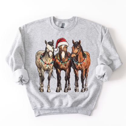 CHRISTMAS HORSES CREWNECK