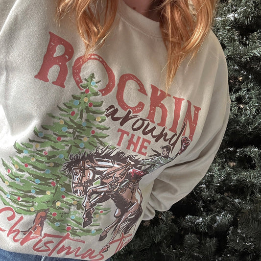 ROCKIN CHRISTMAS TREE CREWNECK