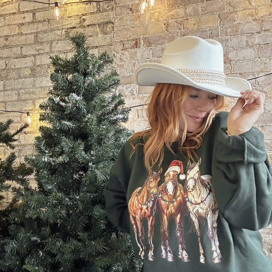 FESTIVE HORSE CREWNECK